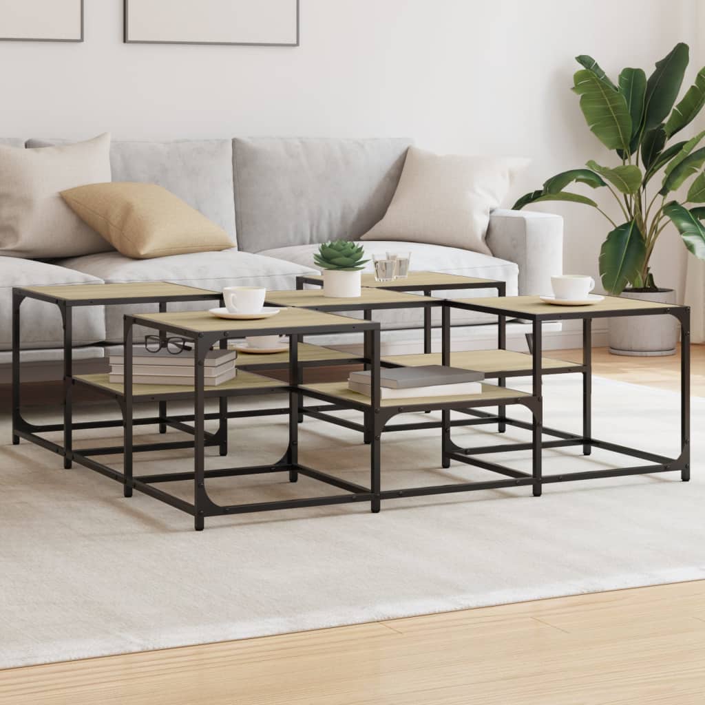 Table basse chêne sonoma 121x121x40 cm bois d'ingénierie - XIOS