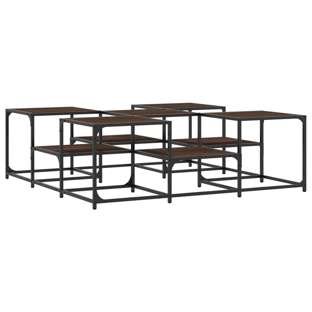 Table basse chêne marron 121x121x40 cm bois d'ingénierie - XIOS
