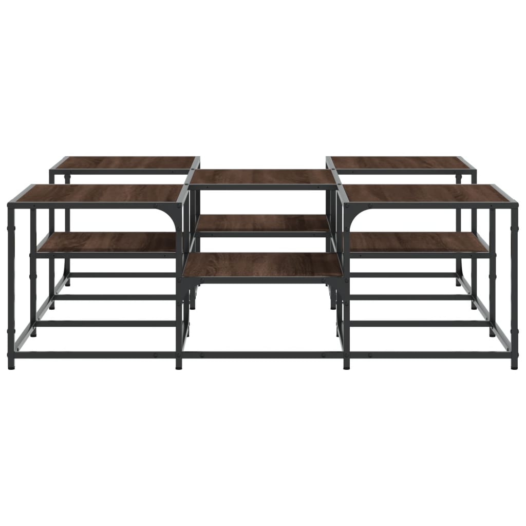 Table basse chêne marron 121x121x40 cm bois d'ingénierie - XIOS