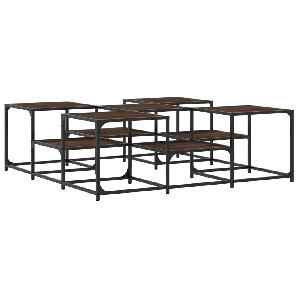 Table basse chêne marron 121x121x40 cm bois d'ingénierie - XIOS