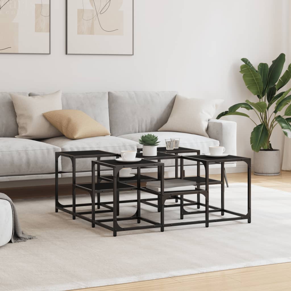 Table basse noir 91x91x40 cm bois d'ingénierie - XIOS