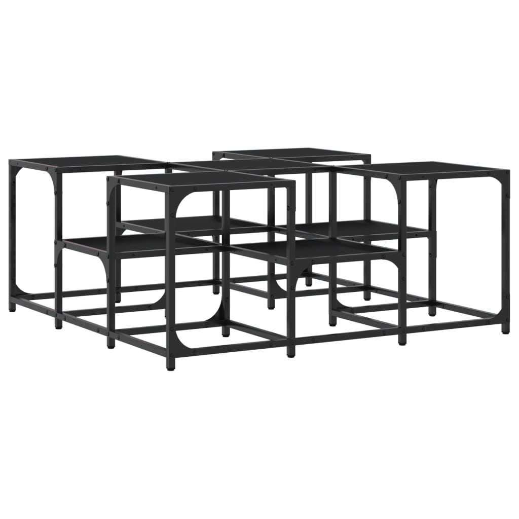 Table basse noir 91x91x40 cm bois d'ingénierie - XIOS