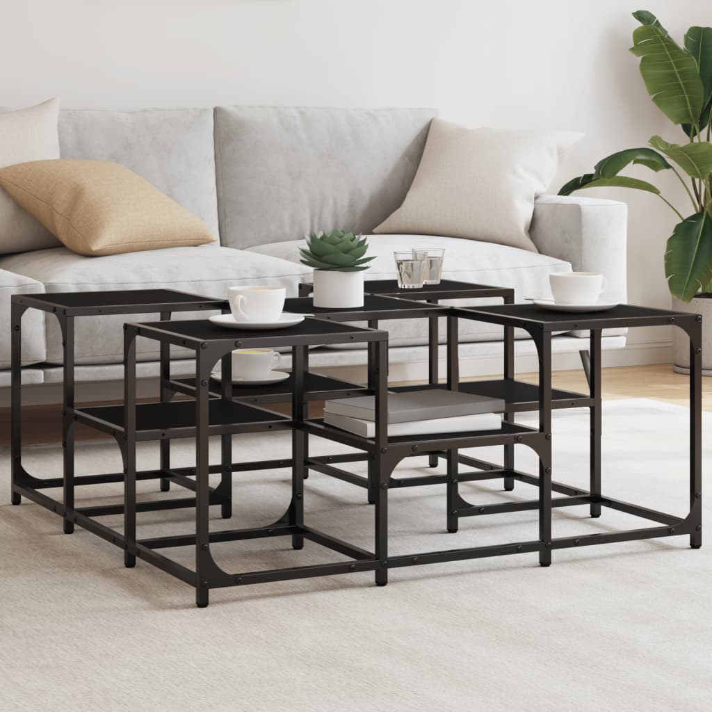Table basse noir 91x91x40 cm bois d'ingénierie - XIOS