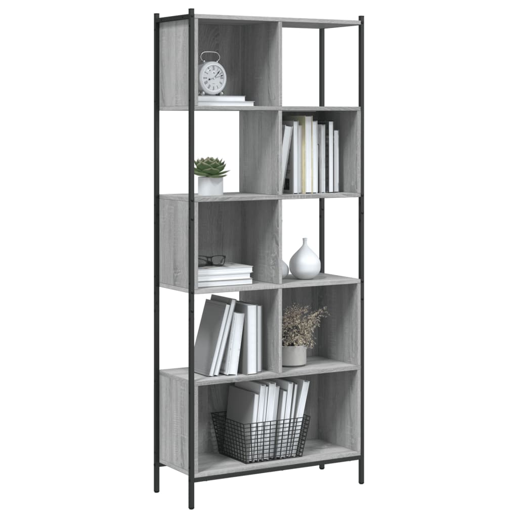 Bibliothèque sonoma gris 72x28x172 cm bois d'ingénierie - XIOS