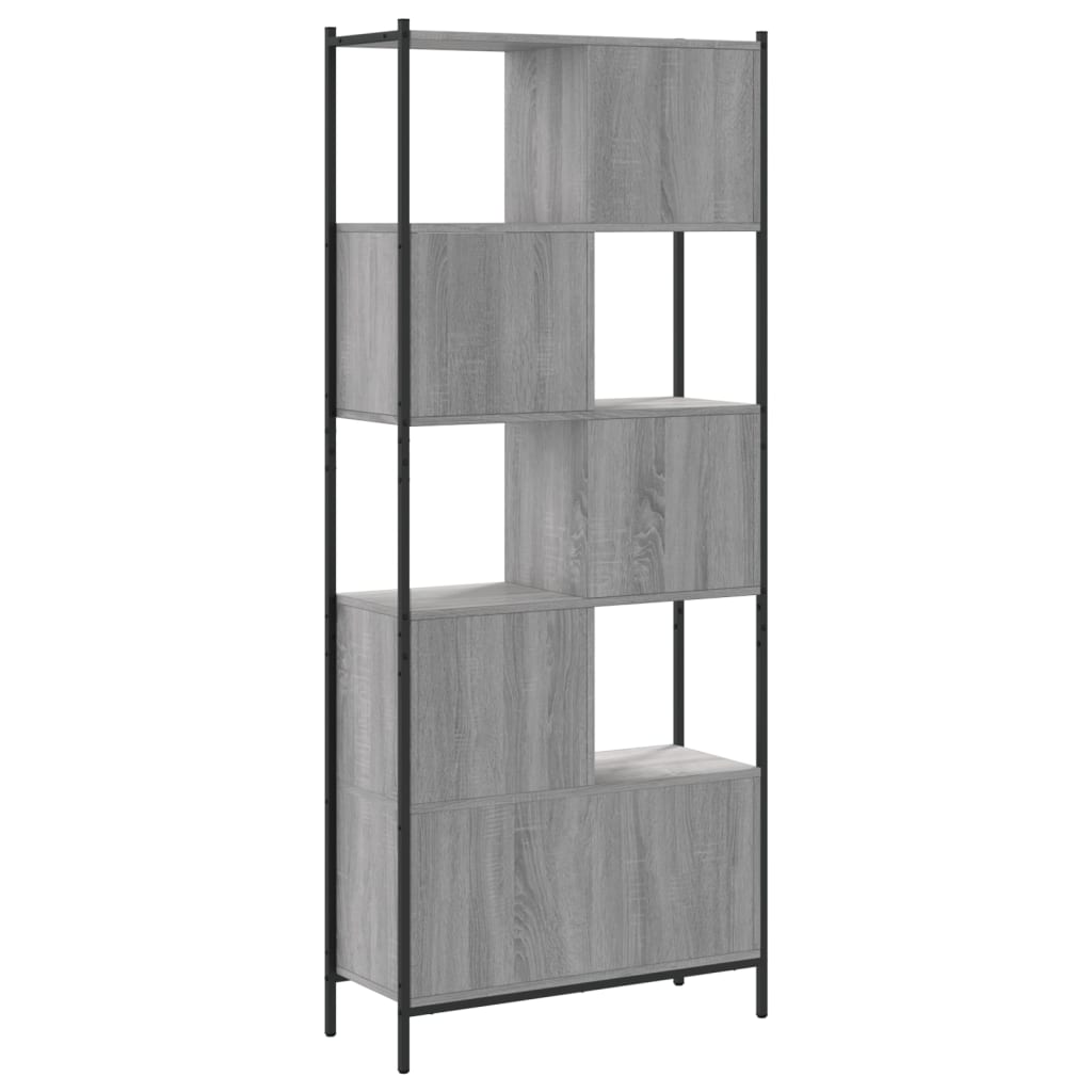 Bibliothèque sonoma gris 72x28x172 cm bois d'ingénierie - XIOS