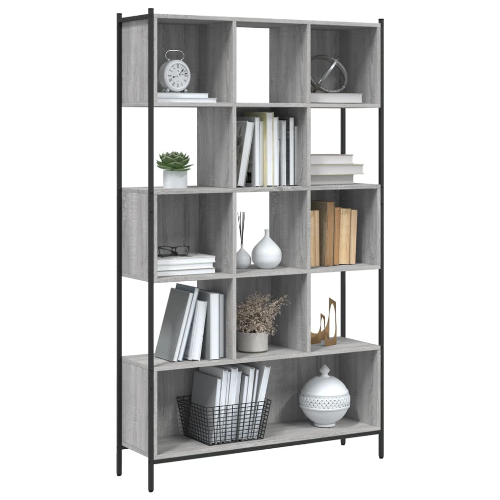 Bibliothèque sonoma gris 102x28x172 cm bois d'ingénierie - XIOS