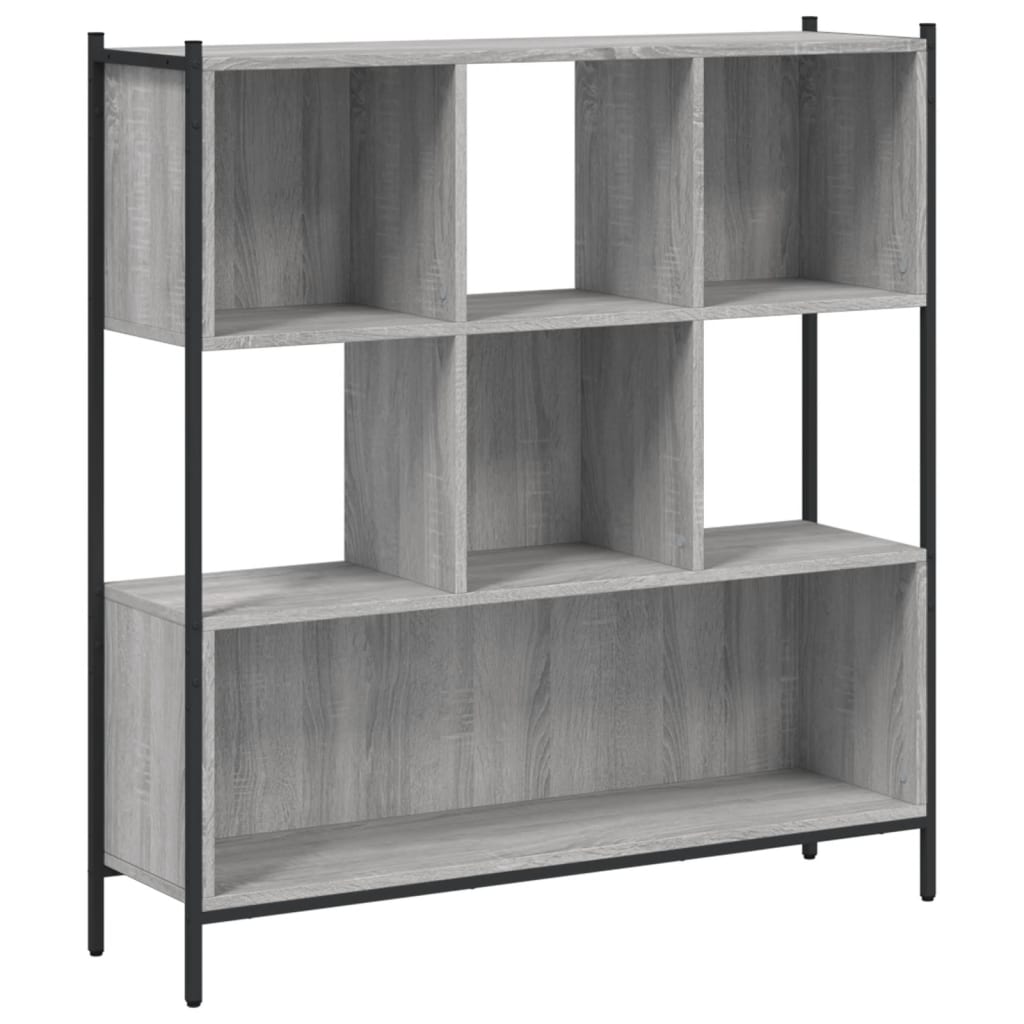 Bibliothèque sonoma gris 102x28x172 cm bois d'ingénierie - XIOS