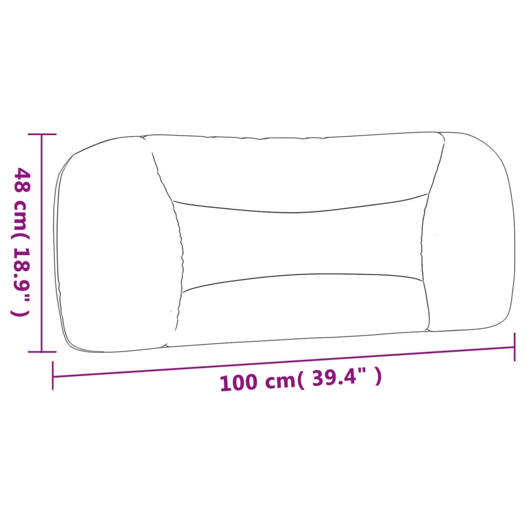 Coussin de tête de lit gris clair 100 cm tissu - XIOS