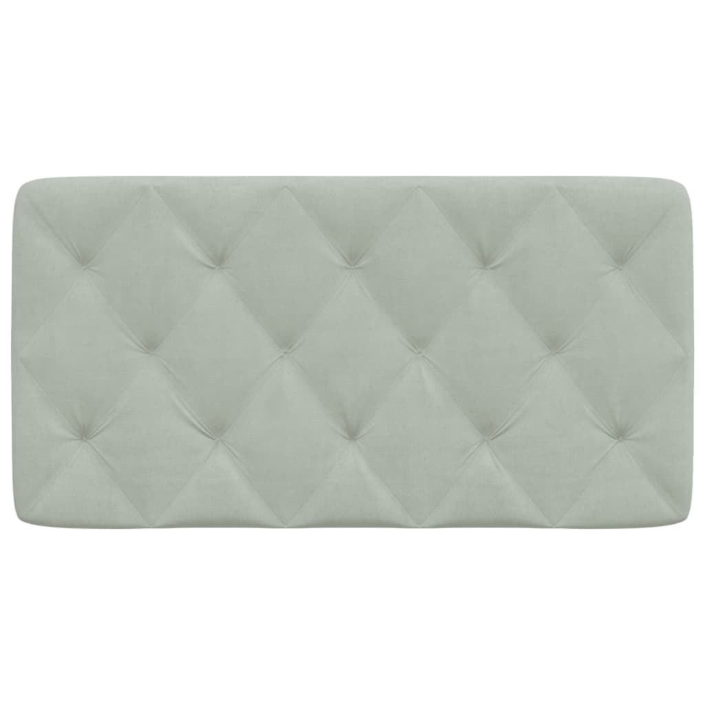 Coussin de tête de lit gris clair 100 cm velours - XIOS