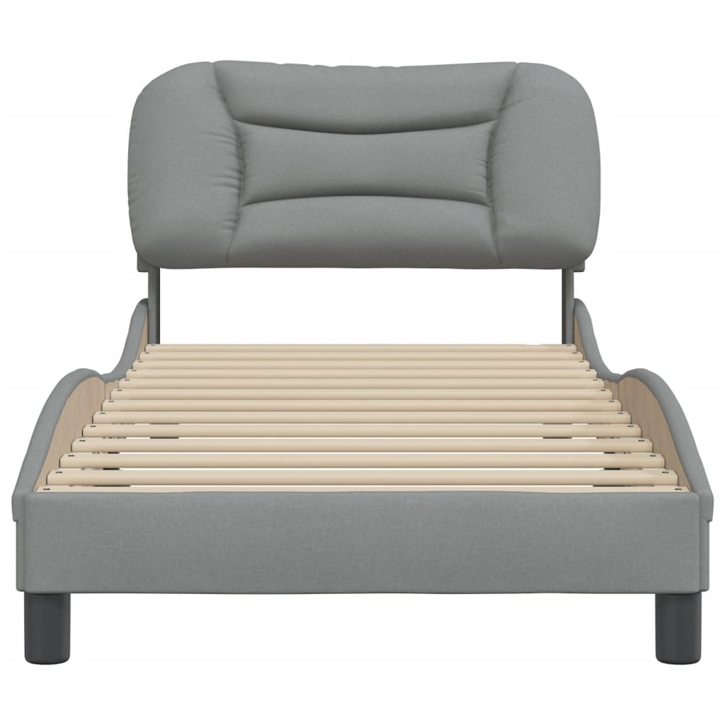 Cadre de lit sans matelas gris clair 80x200 cm tissu - XIOS