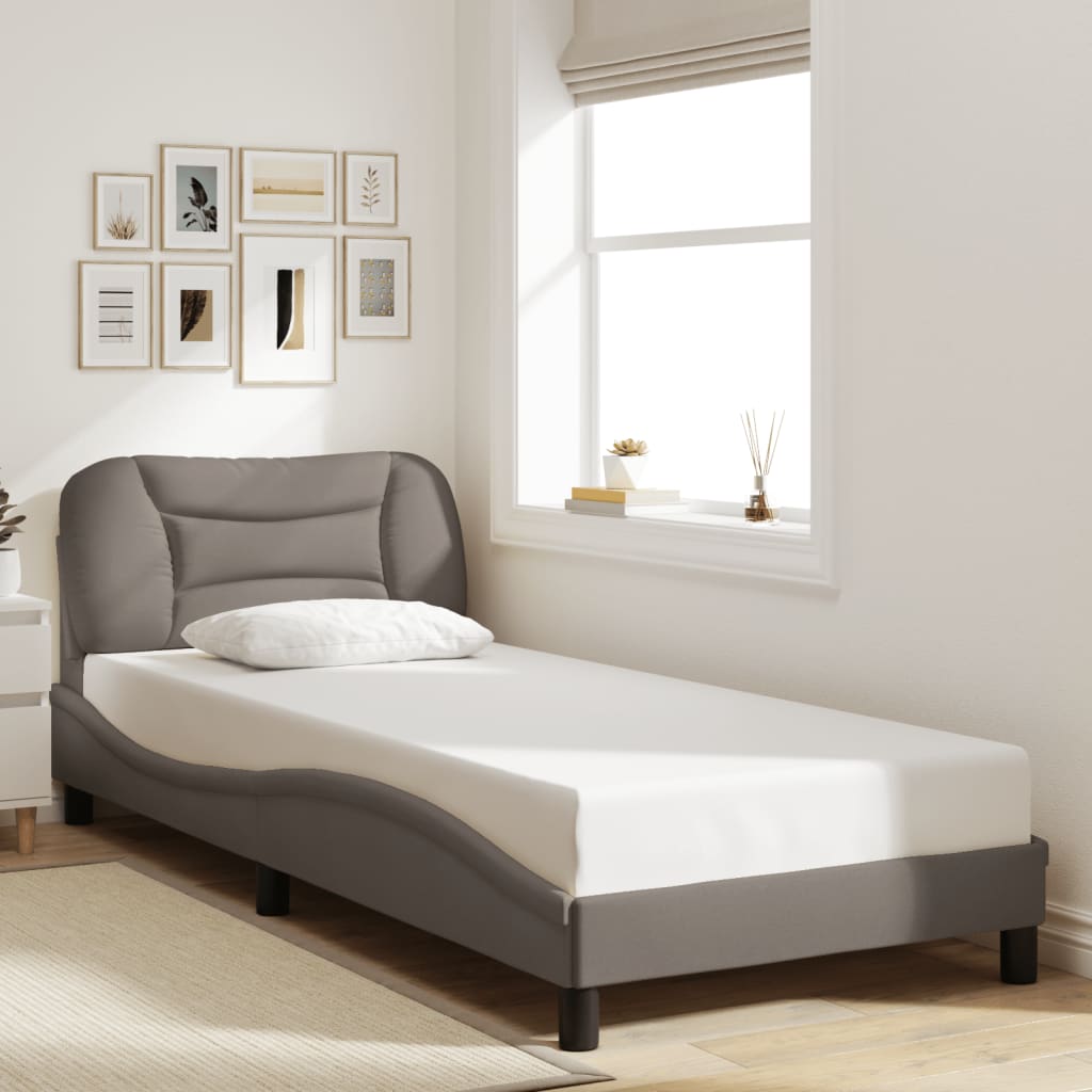 Cadre de lit sans matelas taupe 80x200 cm tissu - XIOS