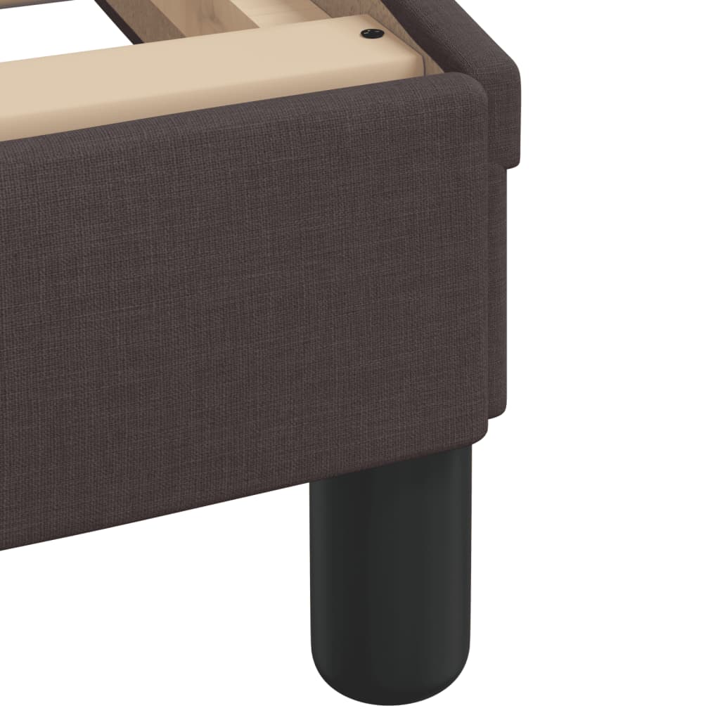 Cadre de lit sans matelas marron foncé 90x190 cm tissu - XIOS