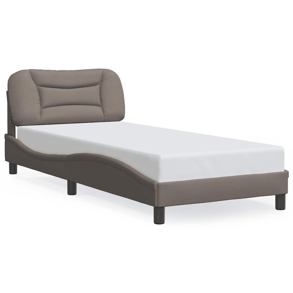 Cadre de lit sans matelas Hvar taupe 90x190 cm tissu - XIOS
