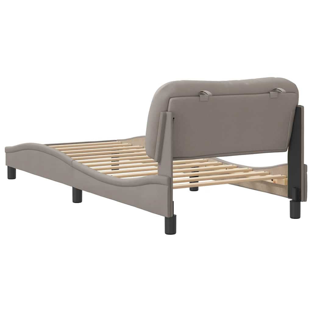 Cadre de lit sans matelas Hvar taupe 90x190 cm tissu - XIOS