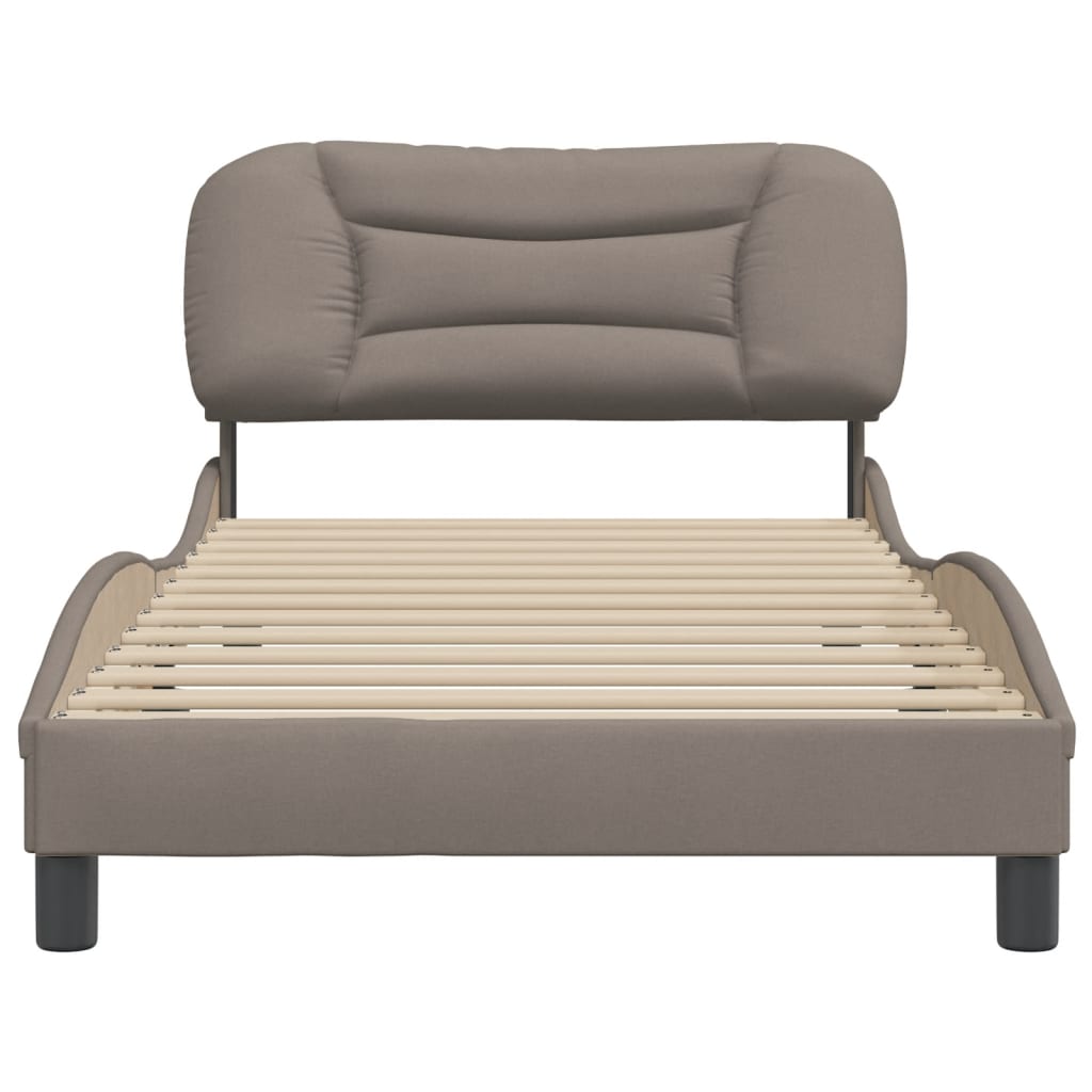 Cadre de lit sans matelas taupe 100x200 cm tissu - XIOS