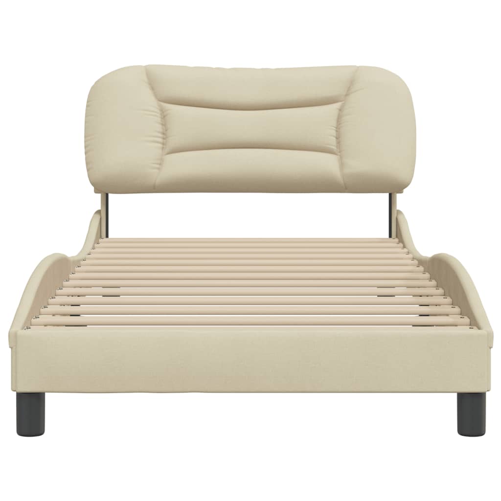 Cadre de lit sans matelas crème 100x200 cm tissu - XIOS