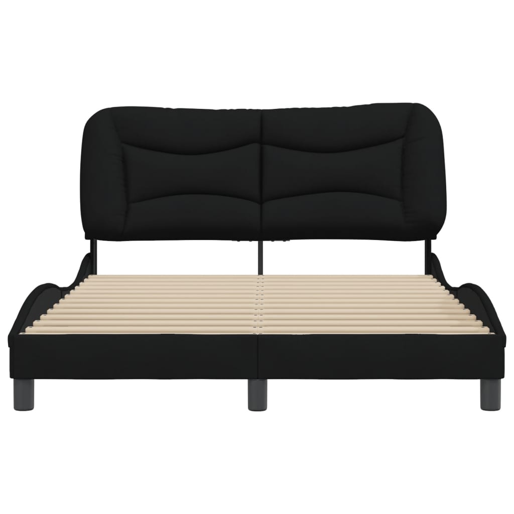 Cadre de lit sans matelas noir 120x200 cm tissu - XIOS