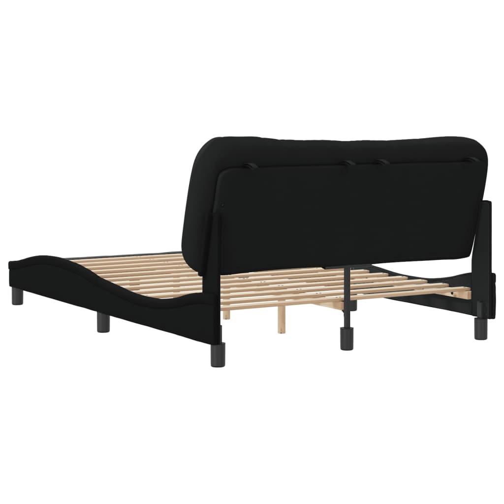 Cadre de lit sans matelas noir 120x200 cm tissu - XIOS