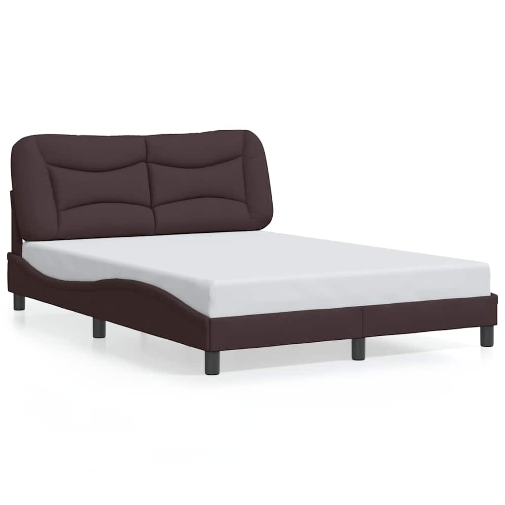Cadre de lit sans matelas Hvar marron foncé 120x200 cm tissu - XIOS