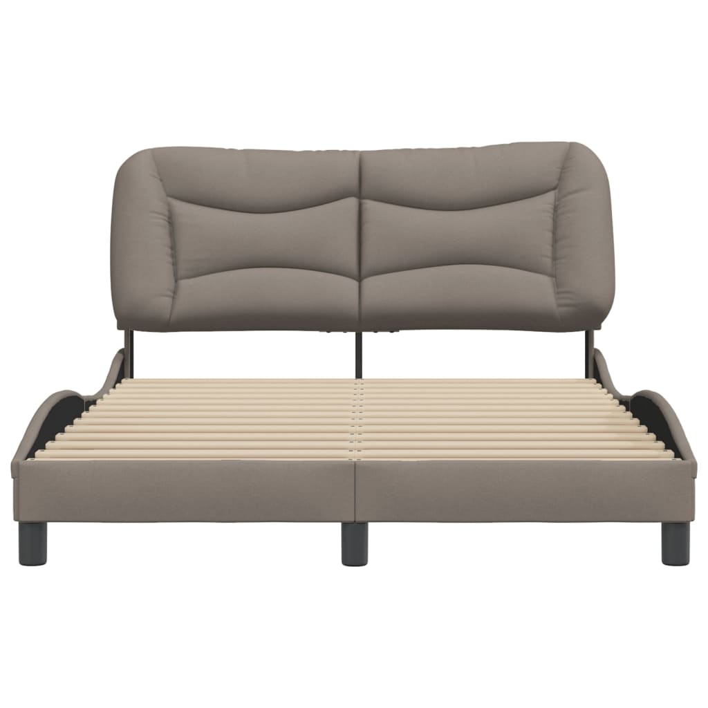 Cadre de lit sans matelas taupe 120x200 cm tissu - XIOS