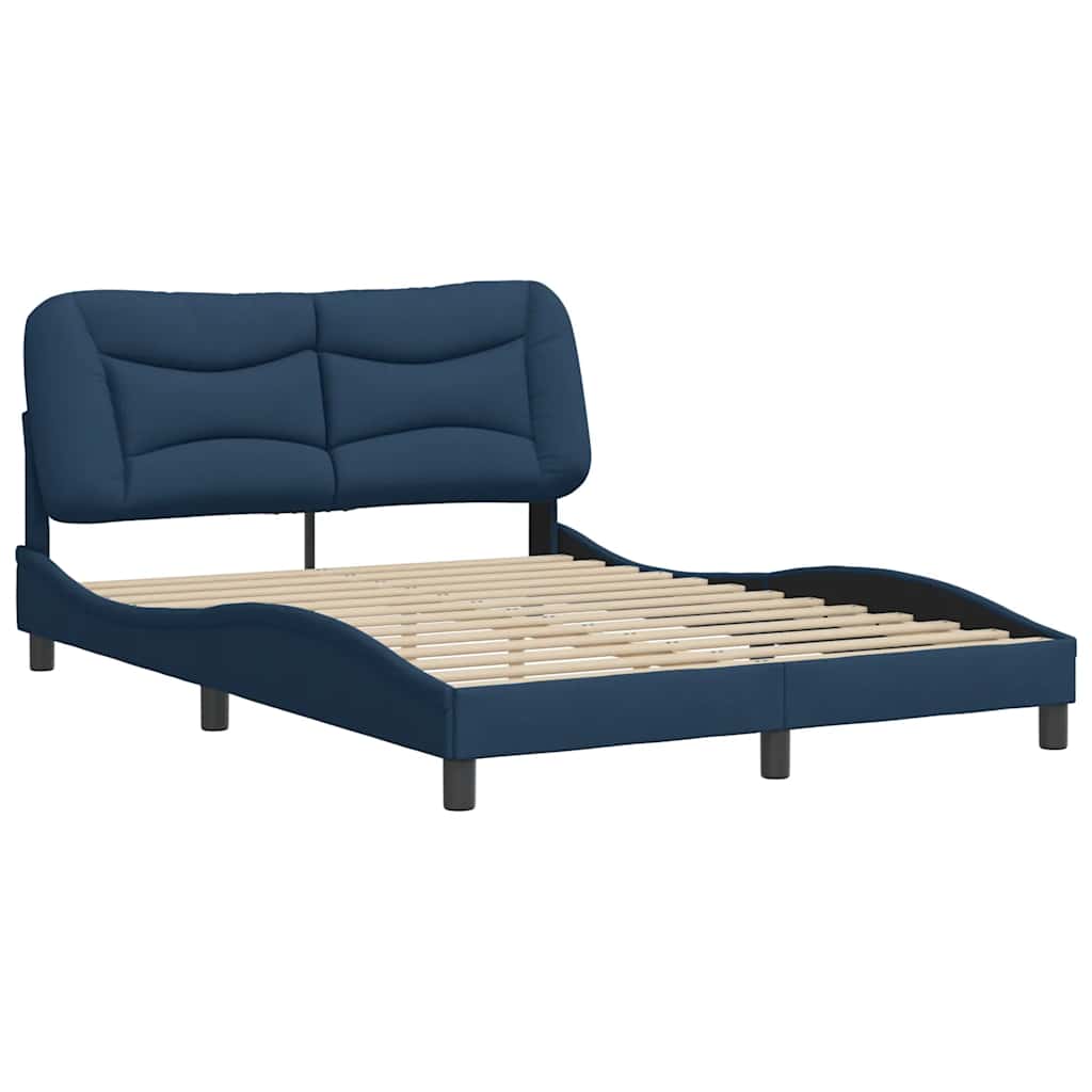 Cadre de lit sans matelas Hvar bleu 120x200 cm tissu - XIOS