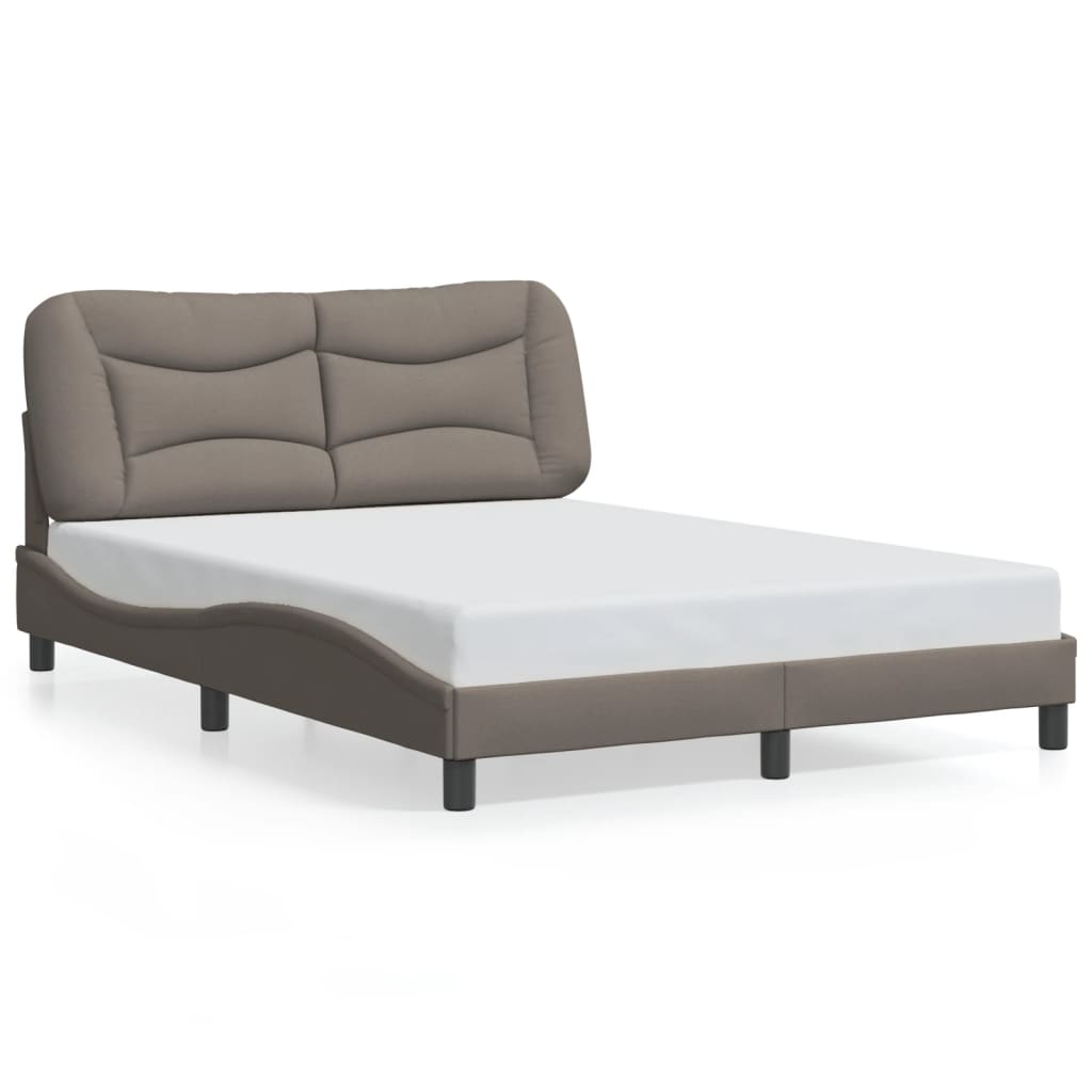 Cadre de lit sans matelas taupe 140x190 cm tissu - XIOS