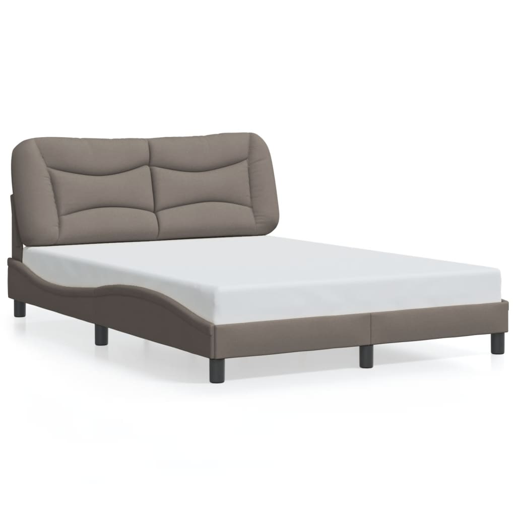 Cadre de lit sans matelas taupe 140x200 cm tissu - XIOS