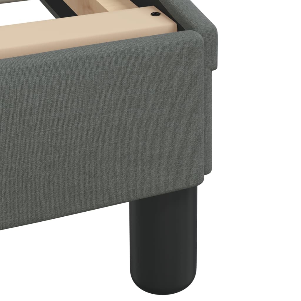 Cadre de lit sans matelas gris foncé 160x200 cm tissu - XIOS