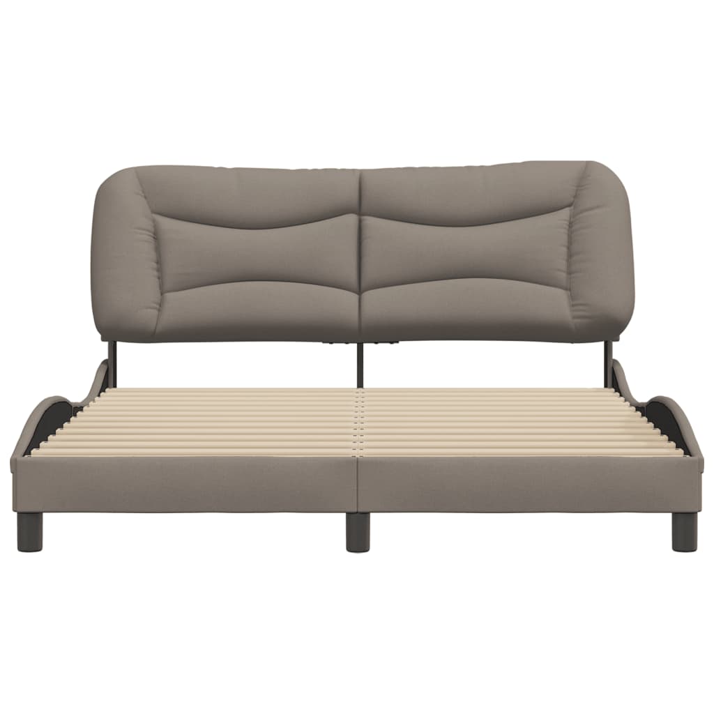 Cadre de lit sans matelas taupe 160x200 cm tissu - XIOS