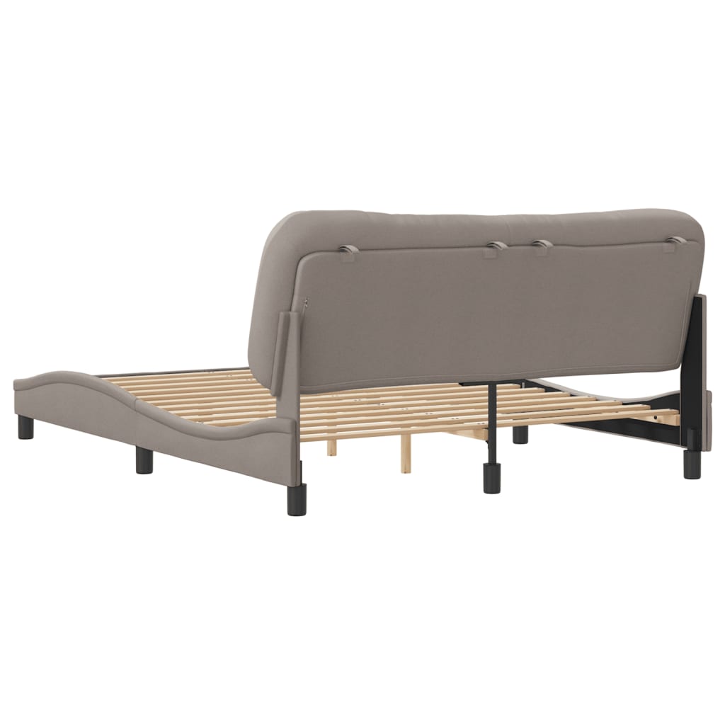 Cadre de lit sans matelas taupe 160x200 cm tissu - XIOS