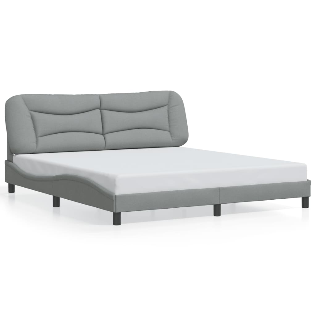 Cadre de lit sans matelas gris clair 180x200 cm tissu - XIOS