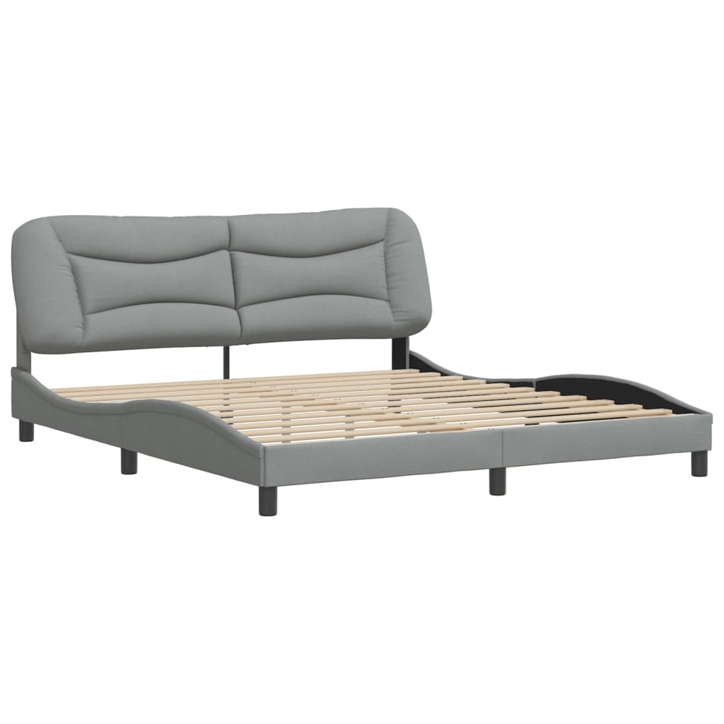 Cadre de lit sans matelas gris clair 180x200 cm tissu - XIOS