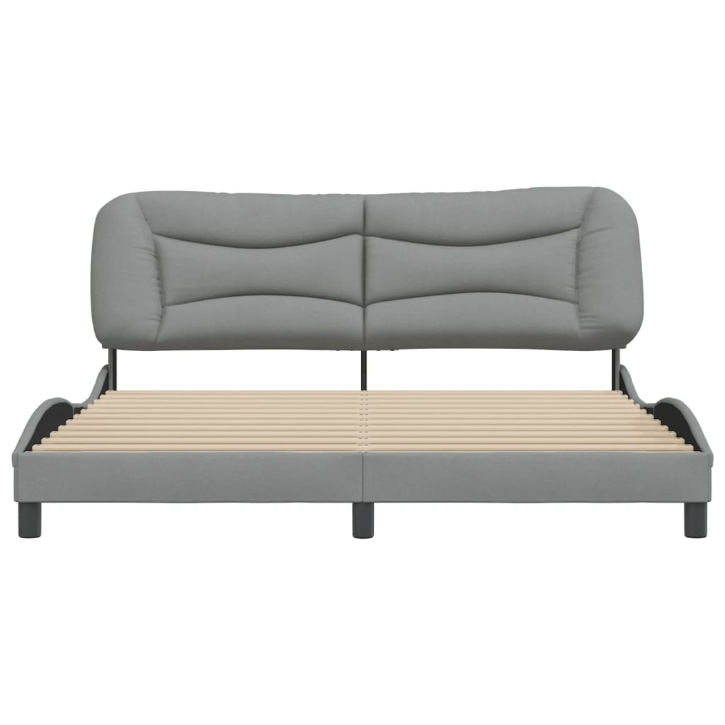 Cadre de lit sans matelas gris clair 180x200 cm tissu - XIOS