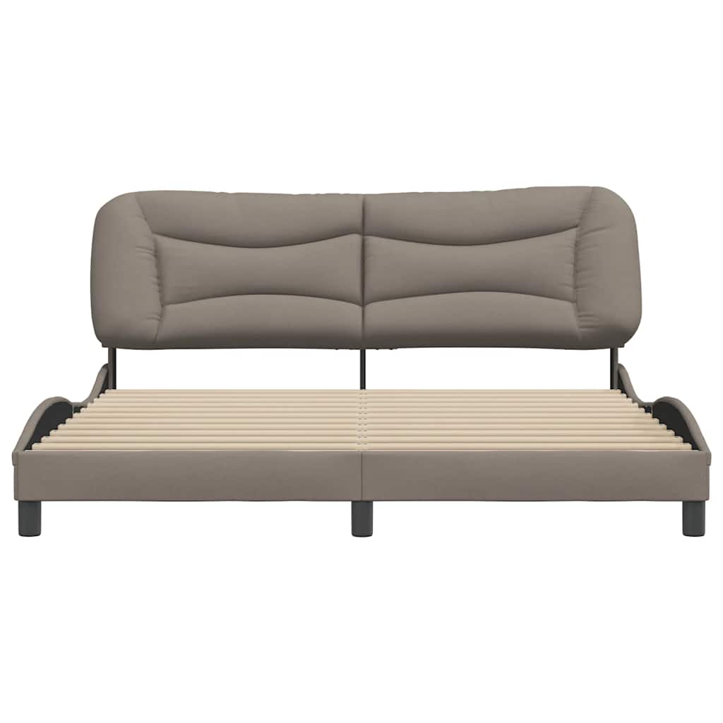 Cadre de lit sans matelas Hvar taupe 180x200 cm tissu - XIOS