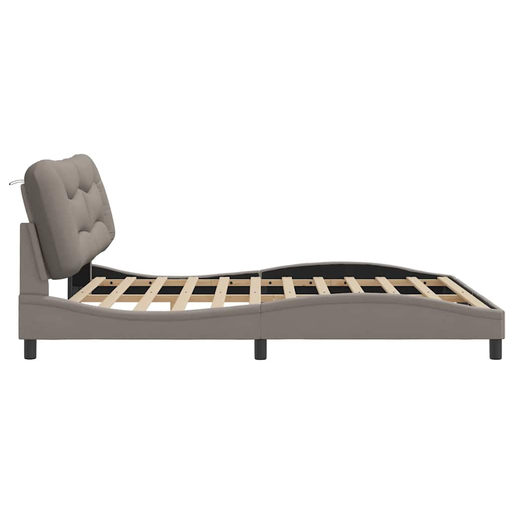 Cadre de lit sans matelas Hvar taupe 180x200 cm tissu - XIOS