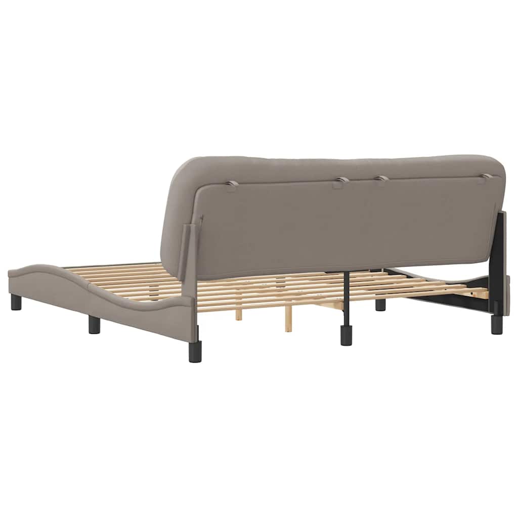 Cadre de lit sans matelas Hvar taupe 180x200 cm tissu - XIOS