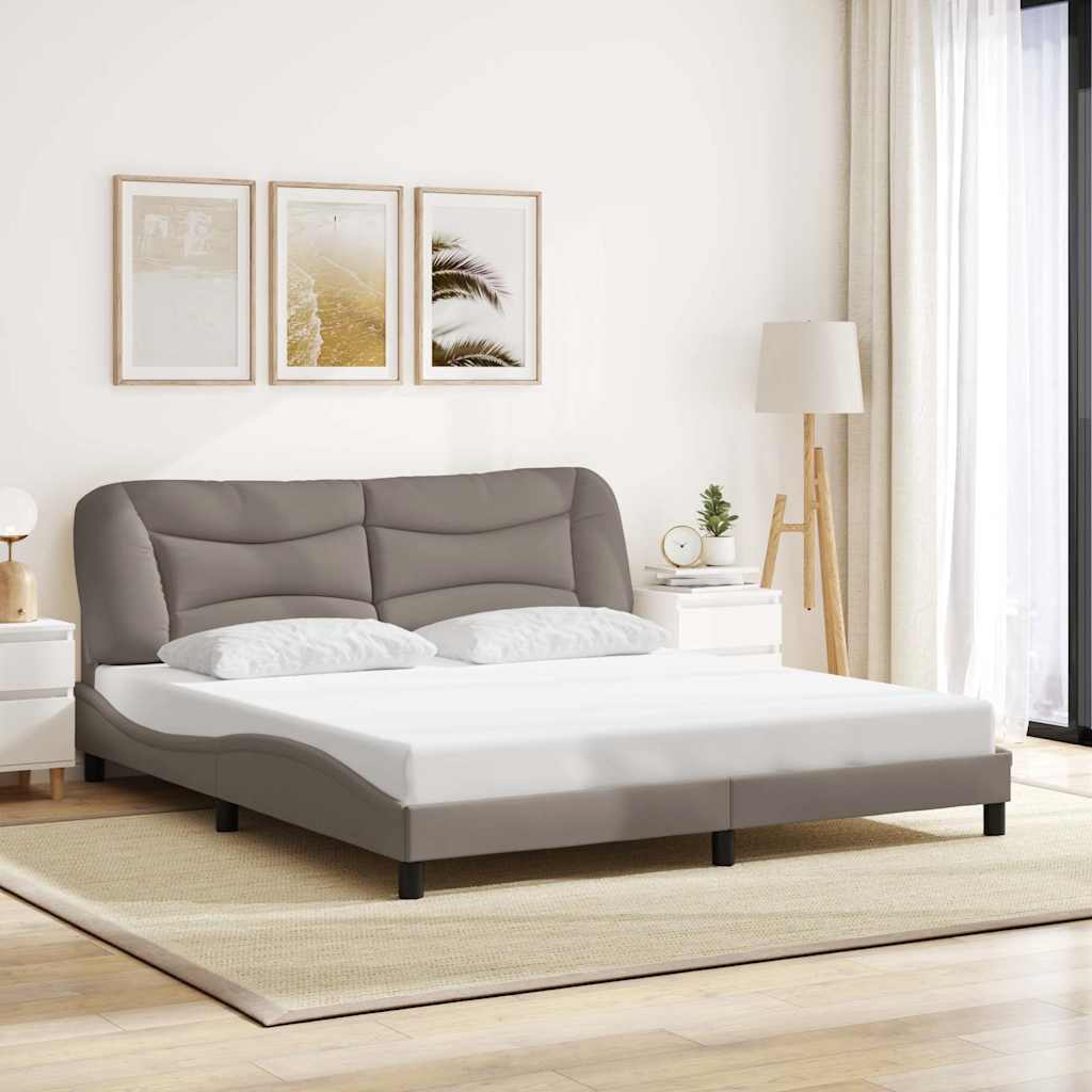 Cadre de lit sans matelas Hvar taupe 180x200 cm tissu - XIOS