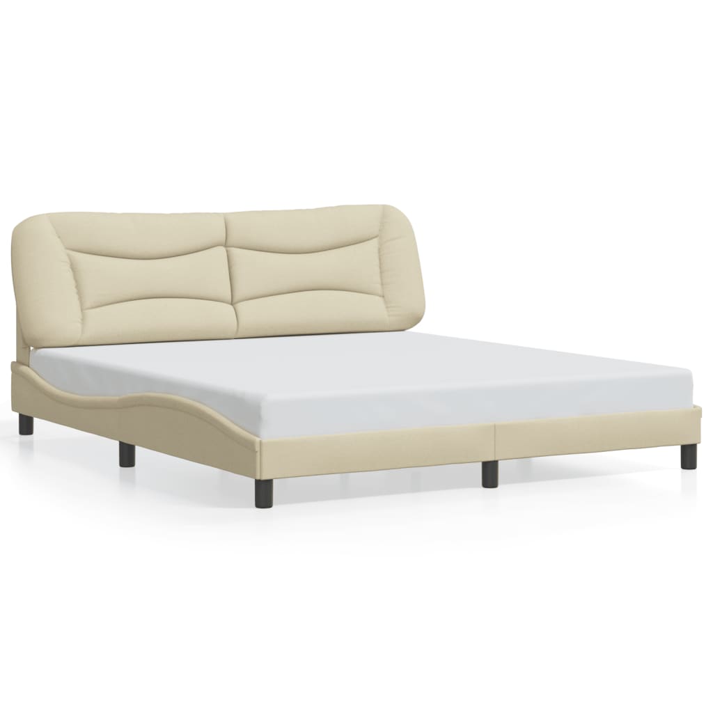 Cadre de lit sans matelas Hvar crème 180x200 cm tissu - XIOS