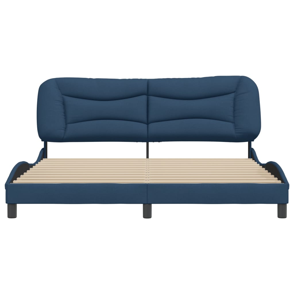 Cadre de lit sans matelas bleu 180x200 cm tissu - XIOS