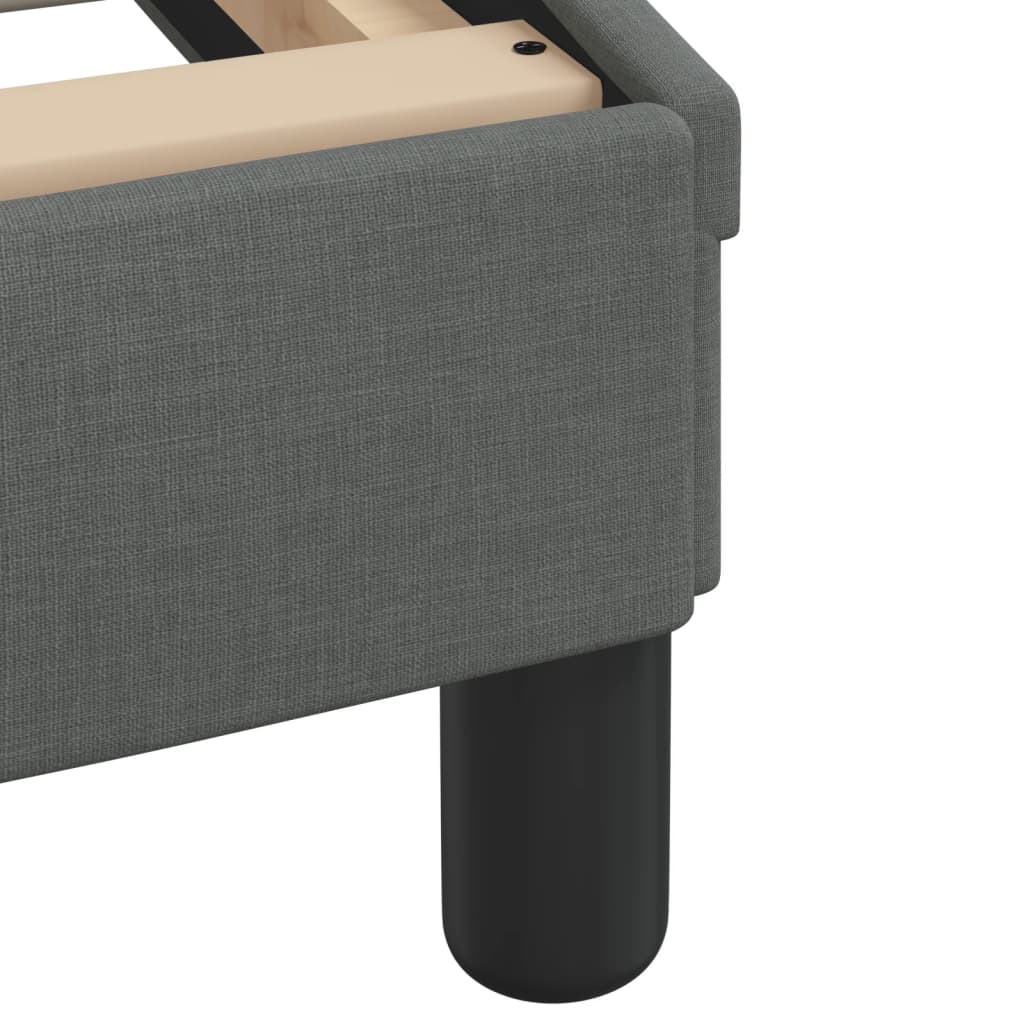 Cadre de lit sans matelas gris foncé 200x200 cm tissu - XIOS