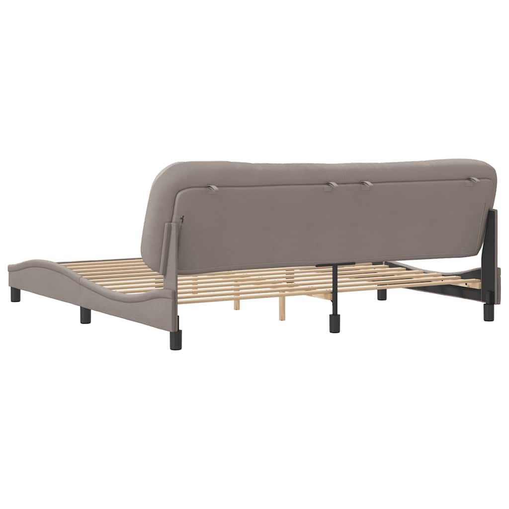 Cadre de lit sans matelas Hvar taupe 200x200 cm tissu - XIOS