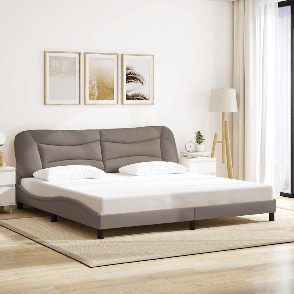 Cadre de lit sans matelas Hvar taupe 200x200 cm tissu - XIOS