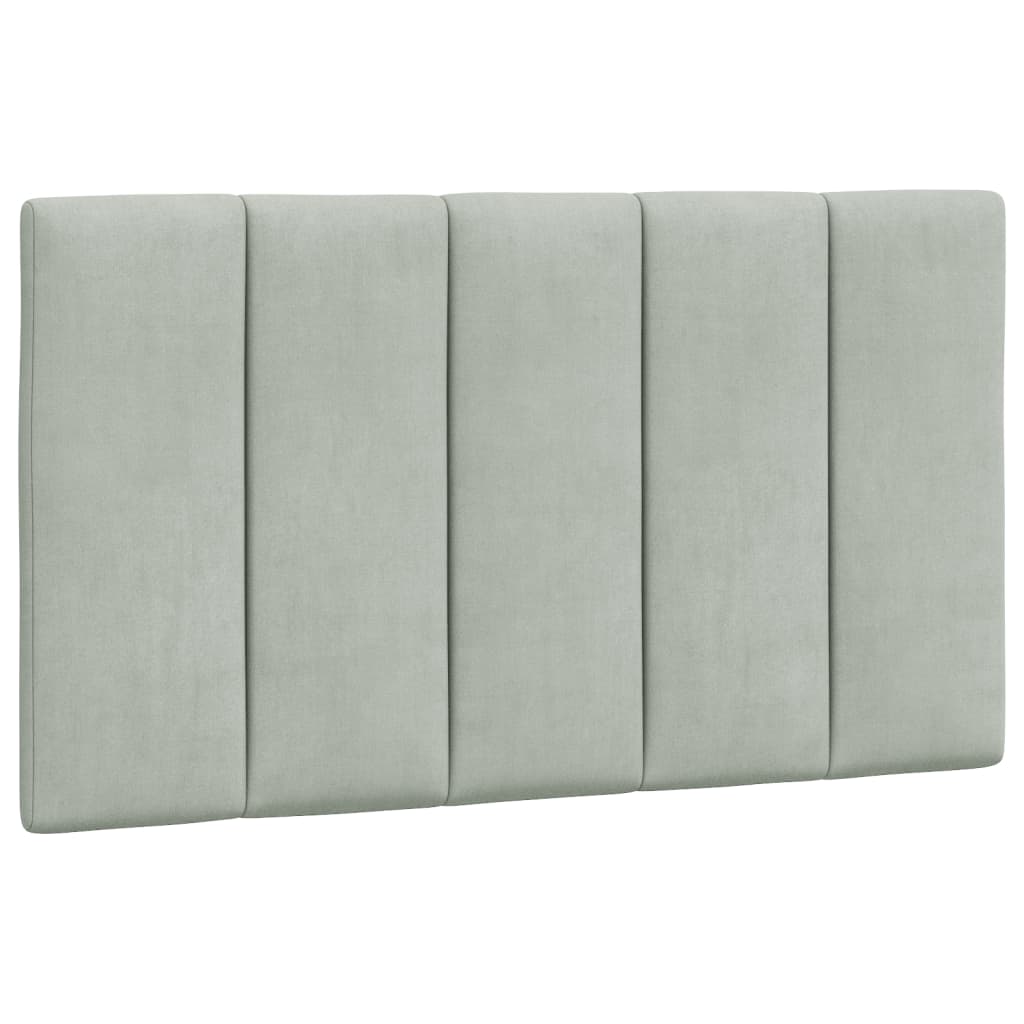 Cadre de lit sans matelas gris clair 90x190 cm velours - XIOS