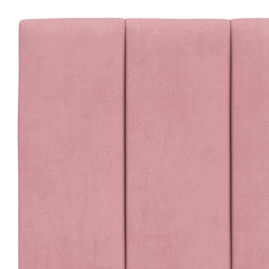 Cadre de lit sans matelas Hanko rose 90x190 cm velours - XIOS