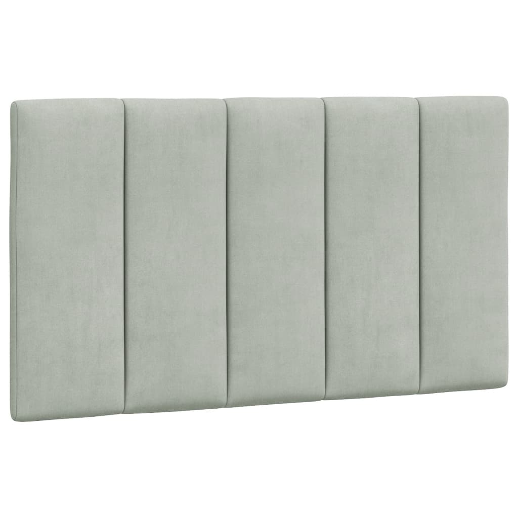 Cadre de lit sans matelas gris clair 90x200 cm velours - XIOS