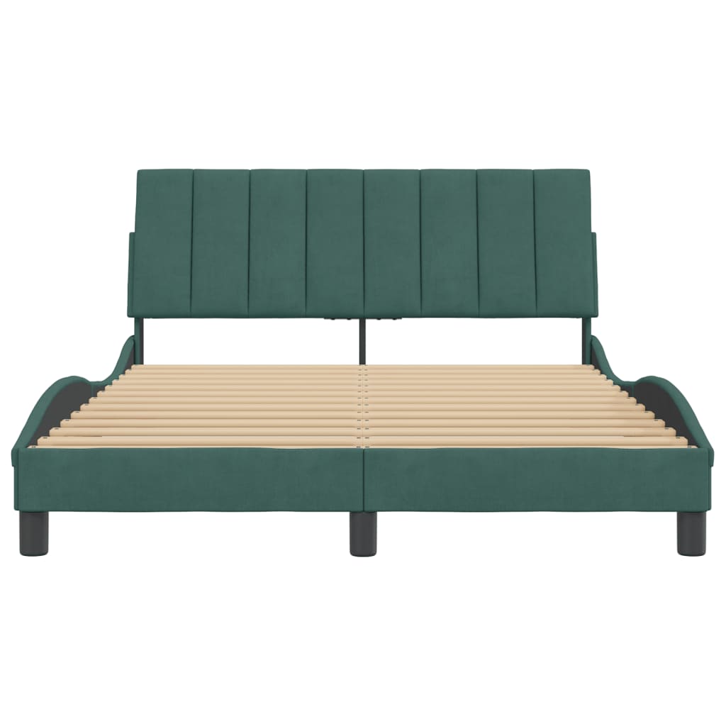 Cadre de lit sans matelas vert foncé 120x200 cm velours - XIOS