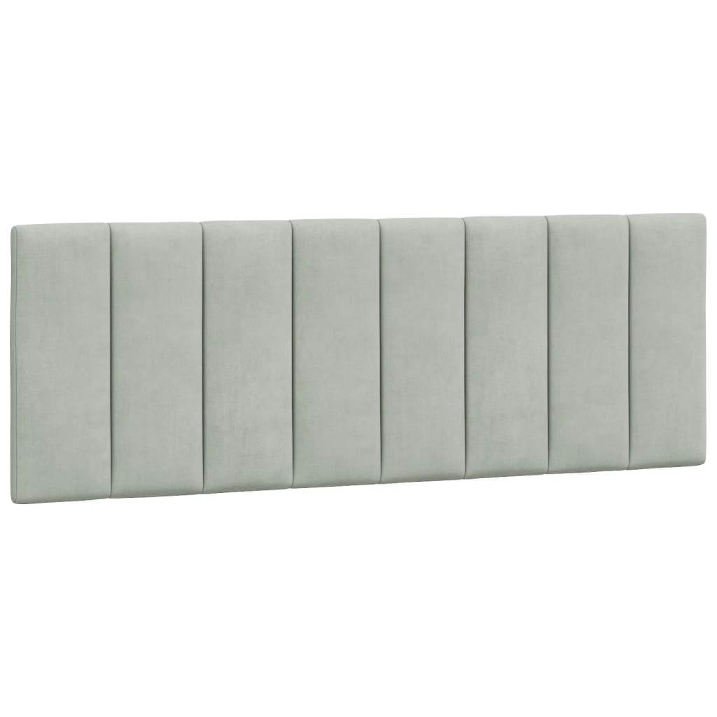 Cadre de lit sans matelas gris clair 140x190 cm velours - XIOS