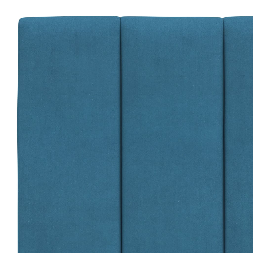 Cadre de lit sans matelas Hanko bleu 140x190 cm velours - XIOS