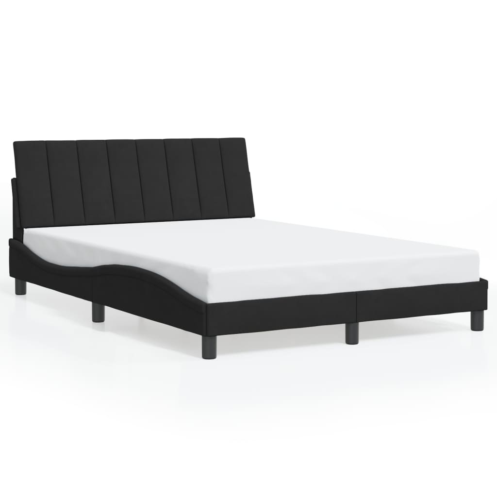 Cadre de lit sans matelas noir 140x200 cm velours - XIOS