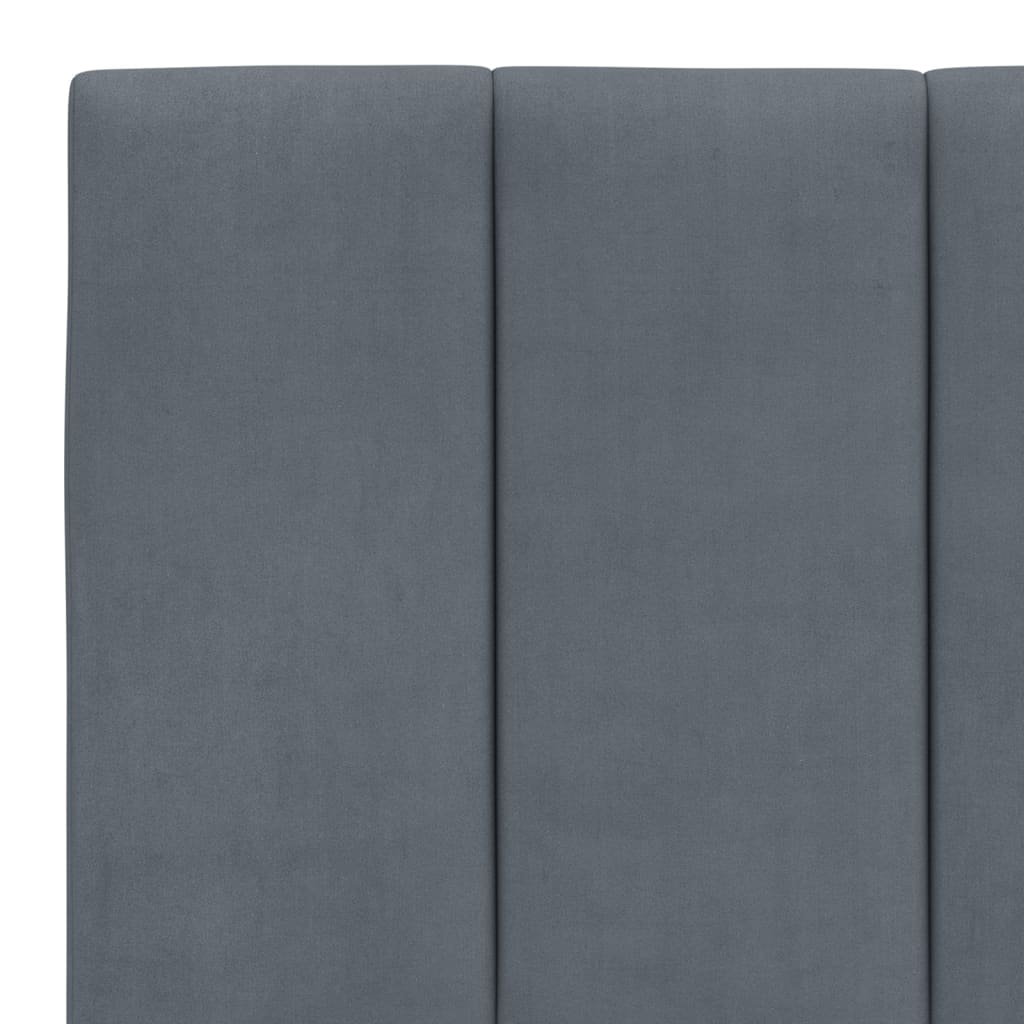 Cadre de lit sans matelas gris foncé 160x200 cm velours - XIOS